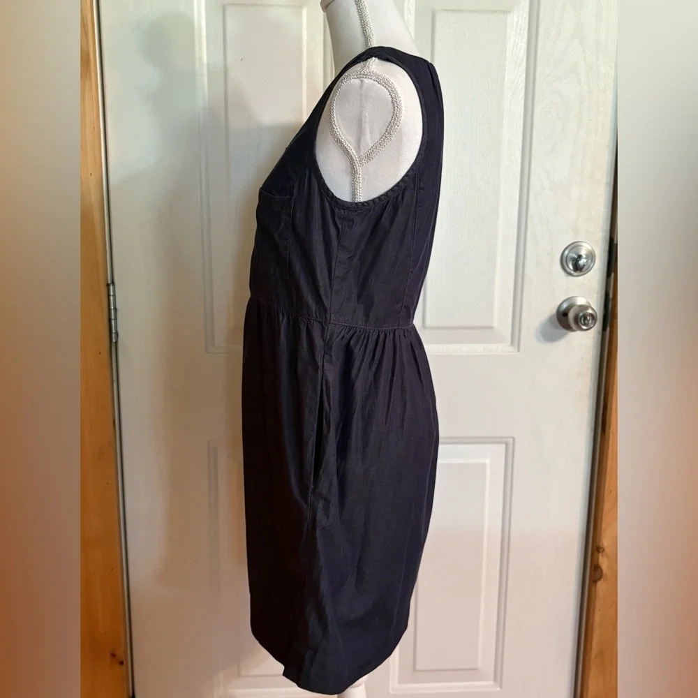 J. Crew Dark Blue Buttoned Mini Dress